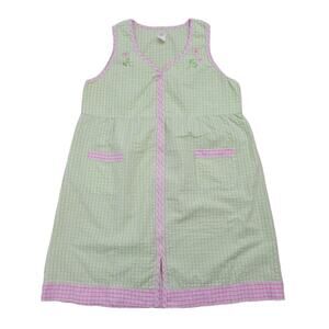 Y2k Secret Treasures Sleepwear Zip Duster Green Pink Floral Gingham Size 3XL